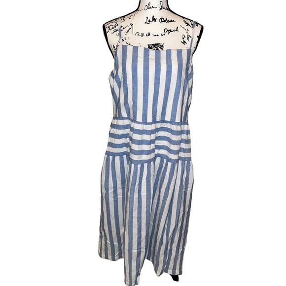 UNIVERSAL THREAD Women Size XXL Blue/White Stripes‎ Spaghetti Straps Maxi Dress - Picture 1 of 10